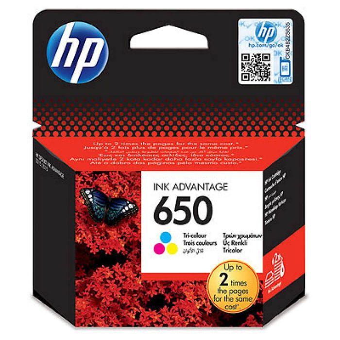 HP 650 Tri-color Original Ink Advantage Cartridge (CZ102AE)