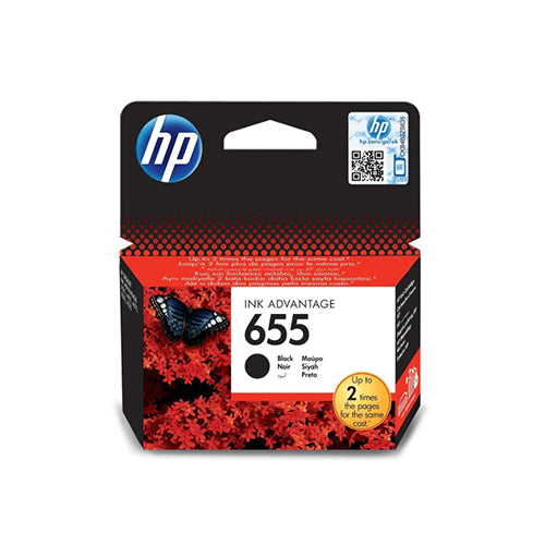 HP 655 Ink Advantage Black Printer Cartridge Original CZ109AE Single-pack