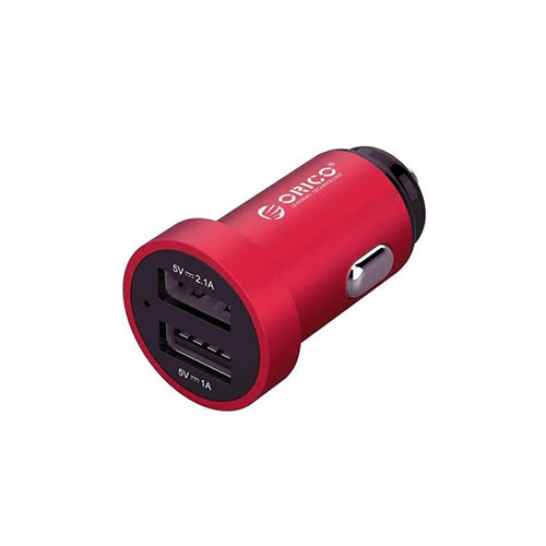 Orico Dual Port Mini USB Car Charger - Red UPH-2U-RD-BP