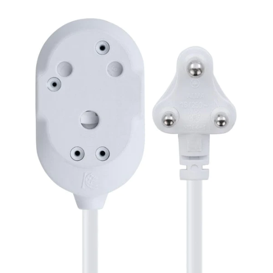Switched Basics 20m Heavy Duty BTB Extension Cable 2 x 16A Socket - White