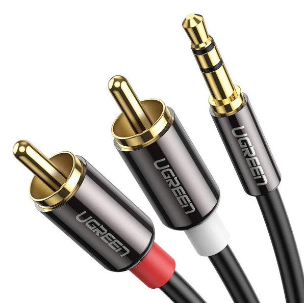 UGreen 10591 3.5mm Male to 2RCA Male 5m Audio Cable-BK